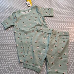 NWT Old Navy Mint Green Floral Short-Sleeve Kids Pajama Set.         Size 6T
